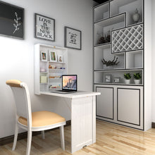 Load image into Gallery viewer, Gymax Wall Mounted Fold-Out Convertible Floating Desk Space Saver Writing Table White