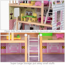 Load image into Gallery viewer, Gymax Kids Wood House Playset Doll Cottage Dollhouse w/ Furniture Children Gift Toy