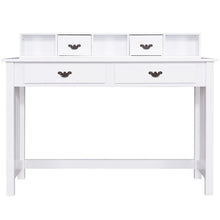 Load image into Gallery viewer, Gymax Writing Desk with Drawers and Removable Hutch Solid Wood Legs Concise Style
