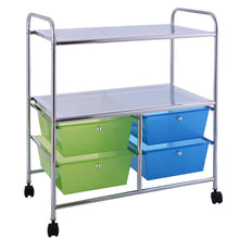 Load image into Gallery viewer, Gymax Rolling Storage Cart Metal Rack Shelf 4 Drawers Home Office Furniture