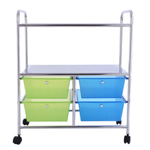 Load image into Gallery viewer, Gymax Rolling Storage Cart Metal Rack Shelf 4 Drawers Home Office Furniture