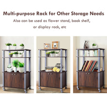 Load image into Gallery viewer, Gymax Bakers Rack Microwave Stand Rolling Storage Cart Multi-functional Display Walnut