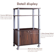 Load image into Gallery viewer, Gymax Bakers Rack Microwave Stand Rolling Storage Cart Multi-functional Display Walnut