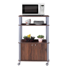 Load image into Gallery viewer, Gymax Bakers Rack Microwave Stand Rolling Storage Cart Multi-functional Display Walnut