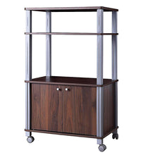 Load image into Gallery viewer, Gymax Bakers Rack Microwave Stand Rolling Storage Cart Multi-functional Display Walnut