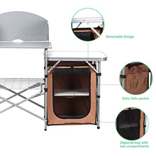 Load image into Gallery viewer, Gymax Outdoor Kitchen Foldable Grilling Stand Portable Camping Grill Table BBQ Table