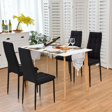 Load image into Gallery viewer, Gymax Set of 4 Kitchen Dining Side Chairs Fabric Cushion with Metal Frame High Back