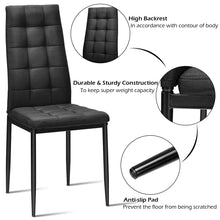 Load image into Gallery viewer, Gymax Set of 4 Kitchen Dining Side Chairs Fabric Cushion with Metal Frame High Back