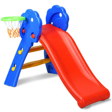 Load image into Gallery viewer, Gymax 2 Step Children Folding Slide w/ Basketball Hoop For Kids Indoor & Outdoor