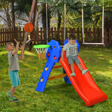 Load image into Gallery viewer, Gymax 2 Step Children Folding Slide w/ Basketball Hoop For Kids Indoor & Outdoor