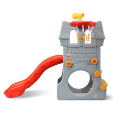 Load image into Gallery viewer, Gymax 2-Step Children Castle Slide Basketball Hoop and Telescope Toy Indoor & Outdoor