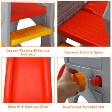 Load image into Gallery viewer, Gymax 2-Step Children Castle Slide Basketball Hoop and Telescope Toy Indoor & Outdoor
