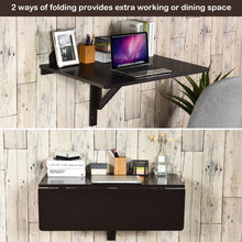 Load image into Gallery viewer, Gymax Wall-Mounted Drop-Leaf Table Folding Kitchen Dining Table Desk Space Saver