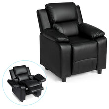 Load image into Gallery viewer, Gymax Deluxe Padded Kids Sofa Armchair Recliner Headrest Children w/ Storage Arm Black