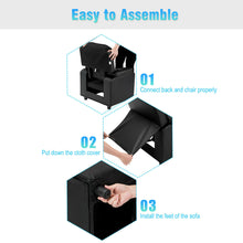 Load image into Gallery viewer, Gymax Deluxe Padded Kids Sofa Armchair Recliner Headrest Children w/ Storage Arm Black