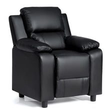Load image into Gallery viewer, Gymax Deluxe Padded Kids Sofa Armchair Recliner Headrest Children w/ Storage Arm Black