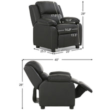 Load image into Gallery viewer, Gymax Deluxe Padded Kids Sofa Armchair Recliner Headrest Children w/ Storage Arm Black