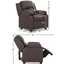 Load image into Gallery viewer, Gymax Deluxe Padded Kids Sofa Armchair Recliner Headrest Children w/ Storage Arm Brown