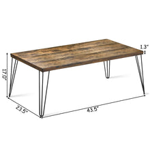 Load image into Gallery viewer, Gymax Rectangular Cocktail Coffee Table Rustic Industrial Solid Wood