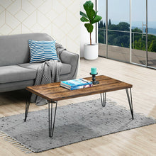 Load image into Gallery viewer, Gymax Rectangular Cocktail Coffee Table Rustic Industrial Solid Wood