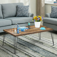 Load image into Gallery viewer, Gymax Rectangular Cocktail Coffee Table Rustic Industrial Solid Wood
