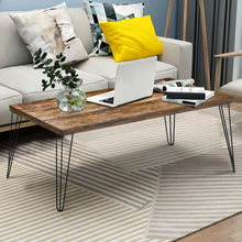 Load image into Gallery viewer, Gymax Rectangular Cocktail Coffee Table Rustic Industrial Solid Wood