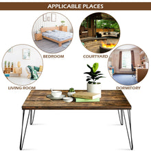 Load image into Gallery viewer, Gymax Rectangular Cocktail Coffee Table Rustic Industrial Solid Wood