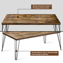 Load image into Gallery viewer, Gymax Rectangular Cocktail Coffee Table Rustic Industrial Solid Wood