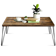 Load image into Gallery viewer, Gymax Rectangular Cocktail Coffee Table Rustic Industrial Solid Wood