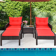 Load image into Gallery viewer, Gymax 5PCS Patio Set Sectional Rattan Wicker Furniture Set w/ Red Cushion
