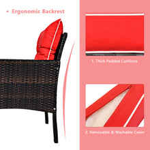 Load image into Gallery viewer, Gymax 5PCS Patio Set Sectional Rattan Wicker Furniture Set w/ Red Cushion