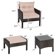 Load image into Gallery viewer, Gymax 5 PC Patio Set Sectional Rattan Wicker Furniture Set Home Outdoor