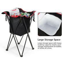 Load image into Gallery viewer, Gymax Portable Tub Cooler w/Folding Stand & Carry Bag Leakproof Picnic Cooler Black