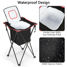 Load image into Gallery viewer, Gymax Portable Tub Cooler w/Folding Stand & Carry Bag Leakproof Picnic Cooler Black