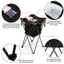 Load image into Gallery viewer, Gymax Portable Tub Cooler w/Folding Stand & Carry Bag Leakproof Picnic Cooler Black
