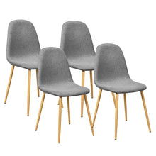 Load image into Gallery viewer, Gymax Set of 4 Dining Chairs Fabric Cushion Kitchen Side Chairs Gray