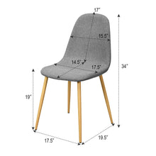 Load image into Gallery viewer, Gymax Set of 4 Dining Chairs Fabric Cushion Kitchen Side Chairs Gray