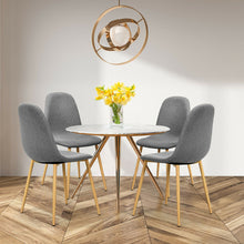 Load image into Gallery viewer, Gymax Set of 4 Dining Chairs Fabric Cushion Kitchen Side Chairs Gray