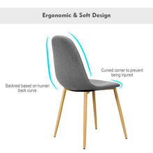 Load image into Gallery viewer, Gymax Set of 4 Dining Chairs Fabric Cushion Kitchen Side Chairs Gray