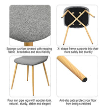 Load image into Gallery viewer, Gymax Set of 4 Dining Chairs Fabric Cushion Kitchen Side Chairs Gray