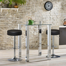 Load image into Gallery viewer, Gymax Set of 2 Adjustable Round Leather Seat Hydraulic Swivel Bar Stool Black