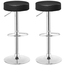 Load image into Gallery viewer, Gymax Set of 2 Adjustable Round Leather Seat Hydraulic Swivel Bar Stool Black