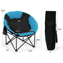 Load image into Gallery viewer, Gymax Moon Saucer Steel Camping Chair Folding Padded Seat w/ Carry Bag