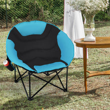 Load image into Gallery viewer, Gymax Moon Saucer Steel Camping Chair Folding Padded Seat w/ Carry Bag