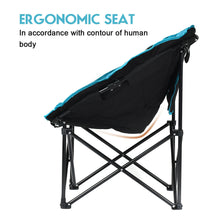 Load image into Gallery viewer, Gymax Moon Saucer Steel Camping Chair Folding Padded Seat w/ Carry Bag