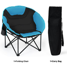 Load image into Gallery viewer, Gymax Moon Saucer Steel Camping Chair Folding Padded Seat w/ Carry Bag
