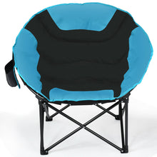 Load image into Gallery viewer, Gymax Moon Saucer Steel Camping Chair Folding Padded Seat w/ Carry Bag