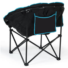 Load image into Gallery viewer, Gymax Moon Saucer Steel Camping Chair Folding Padded Seat w/ Carry Bag