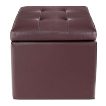 Load image into Gallery viewer, Gymax Storage Box Ottoman Square Seat Foot Stool Chair Cube Hinge Top Brown