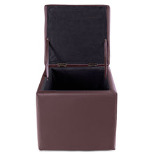 Load image into Gallery viewer, Gymax Storage Box Ottoman Square Seat Foot Stool Chair Cube Hinge Top Brown